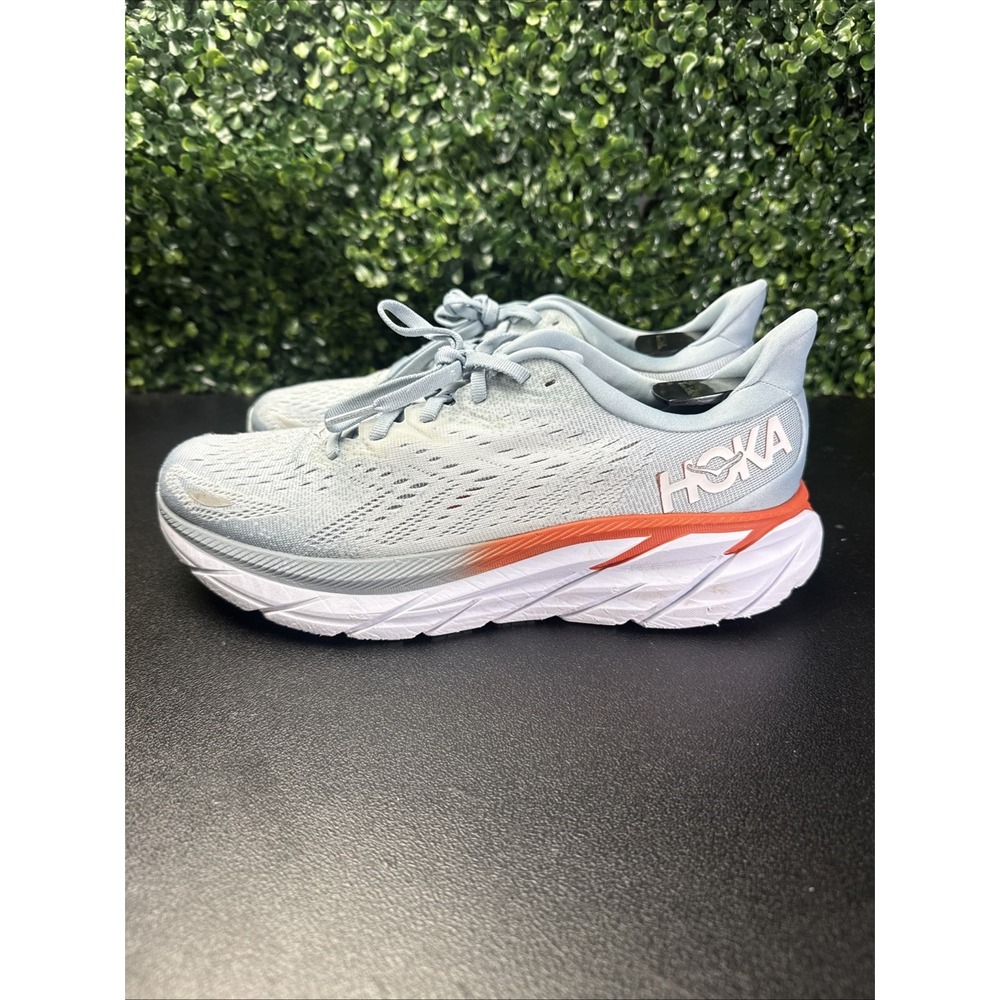 Hoka One One Clifton 8 Womens Size 10B Blue White Running Shoes Sneakers